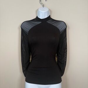 Elegant Black Sheer Sleeve Top